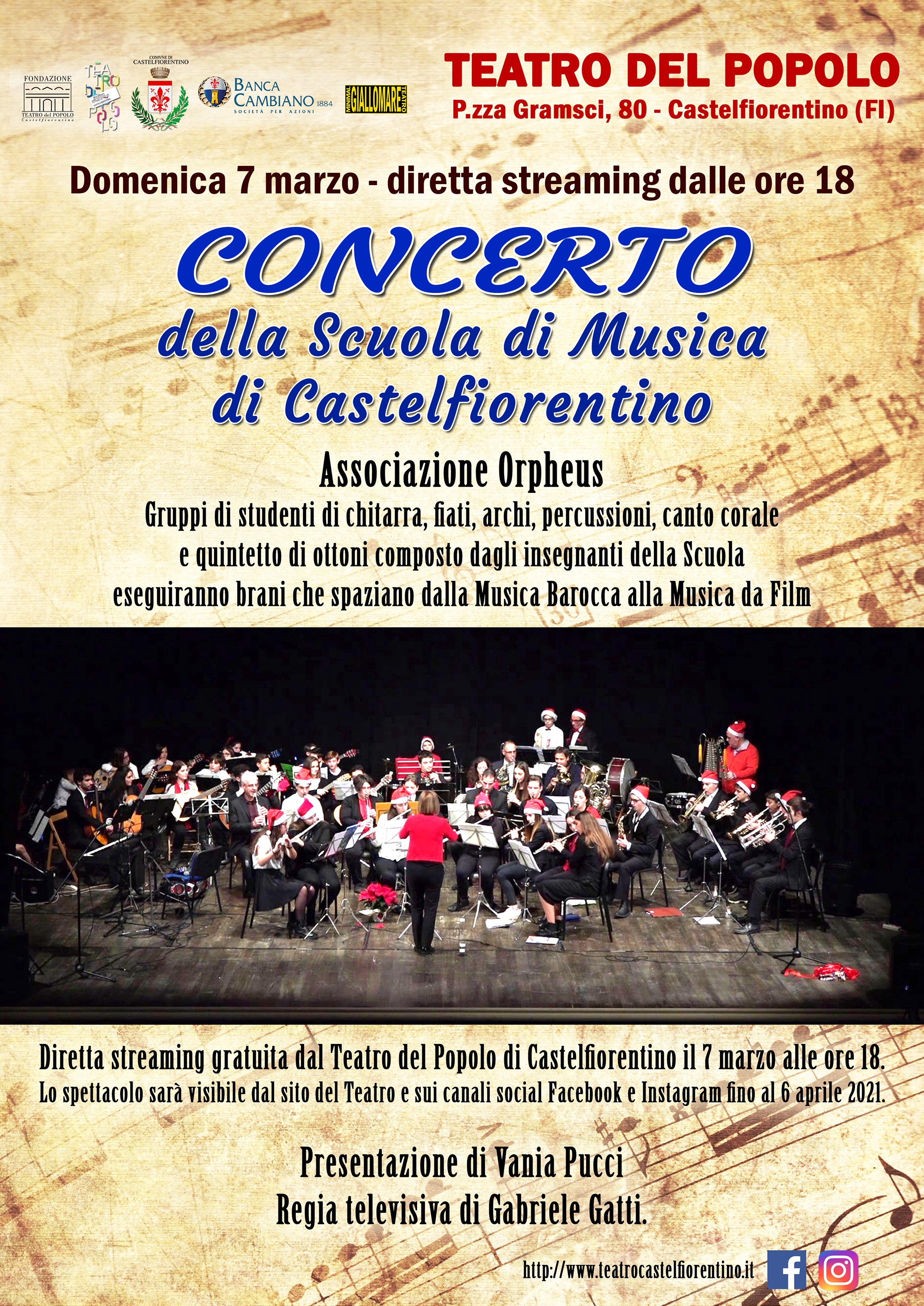 CONCERTO DELLA SCUOLA DI MUSICA DI CASTELFIORENTINO - LIVE STREAMING