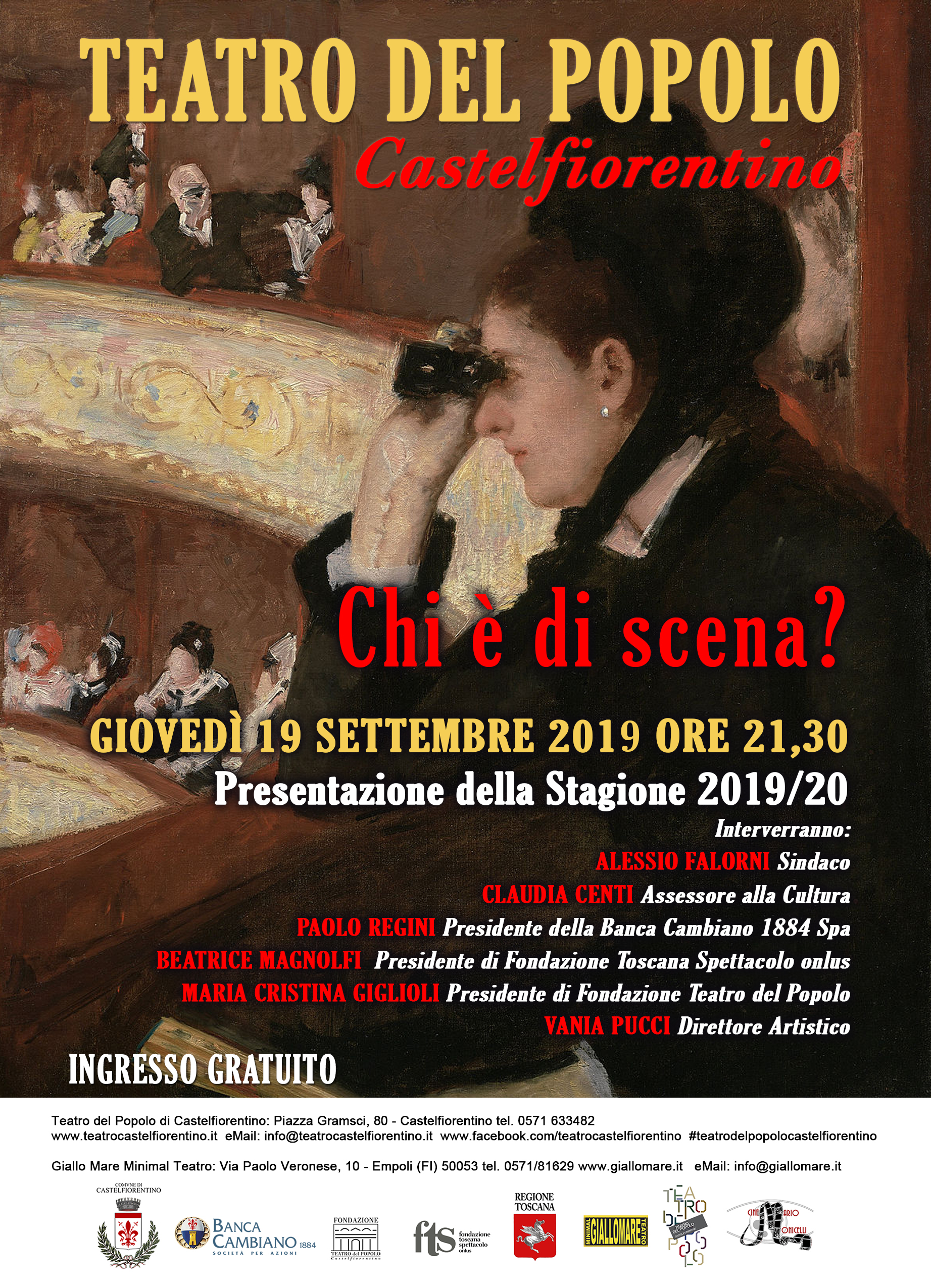 PRESENTAZIONE STAGIONE TEATRALE 2019/20